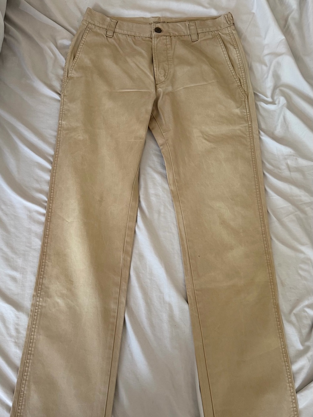 Sandro Beige Straight-Leg Chino Pants